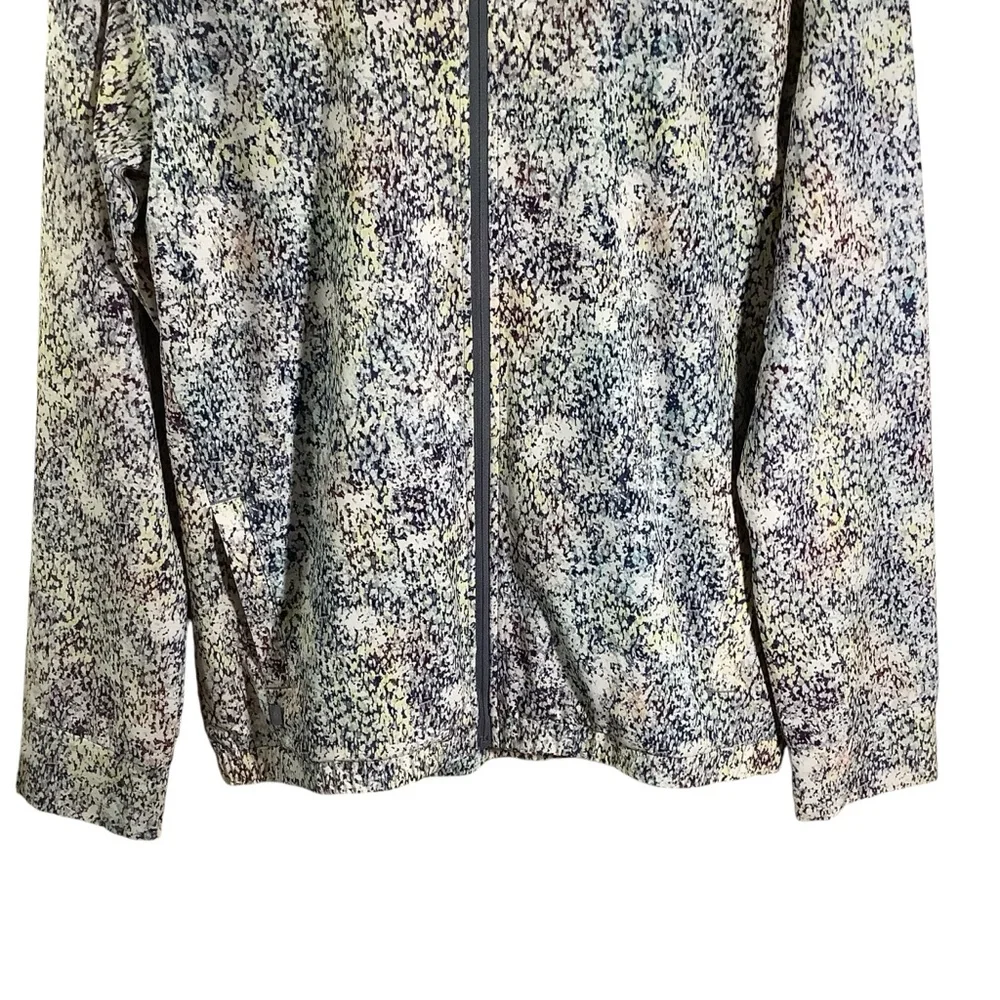 Athleta Girl Full Zip Printed Jacket Soft Lined in Ice Storm